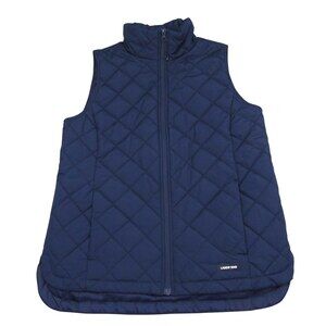 Nwt Lands' End Womens Vest S Blue Stretch 100% Polyester Insulated